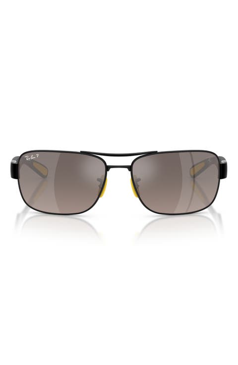 x Scuderia Ferrari 64mm Oversize Polarized Square Sunglasses