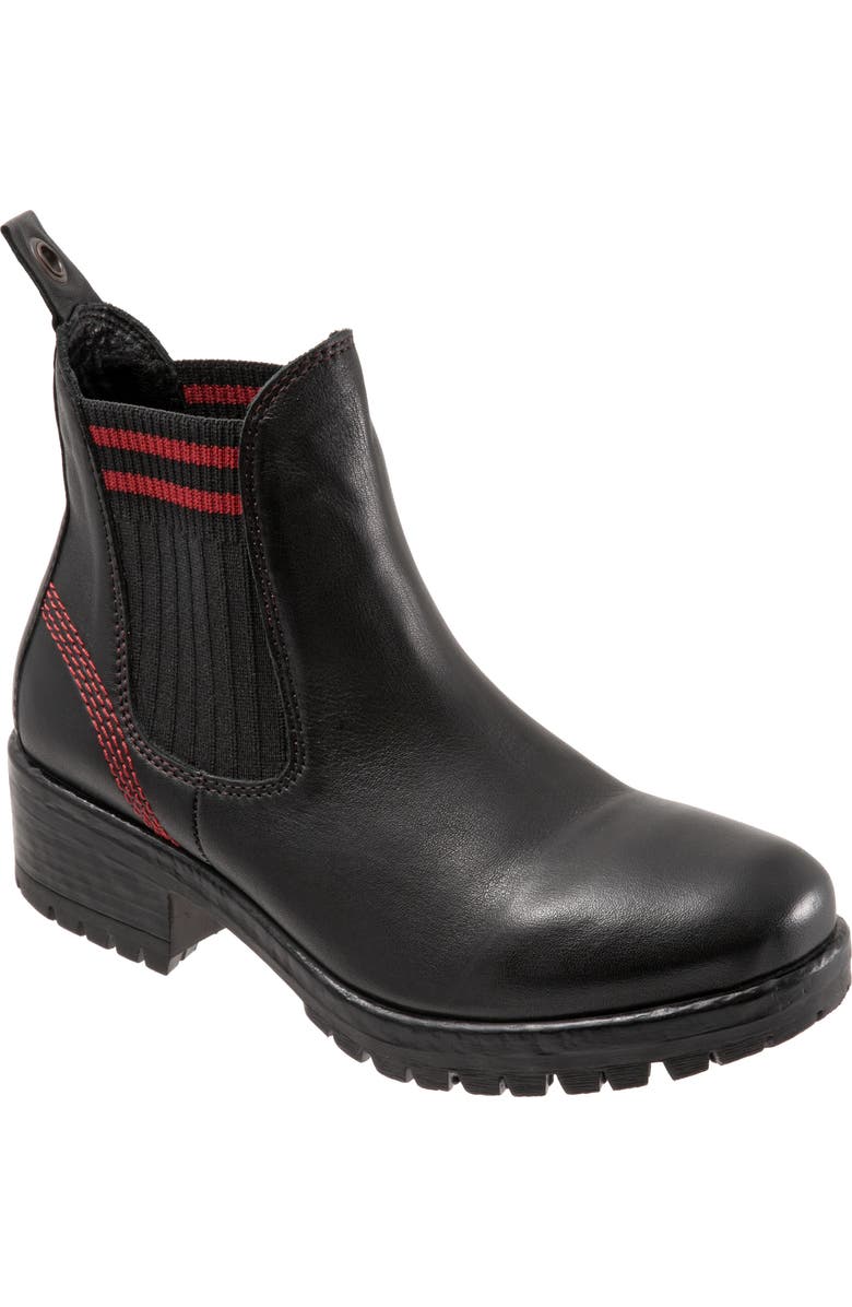 Bueno Florida Chelsea Boot, Main, color, Black/ Red Knit