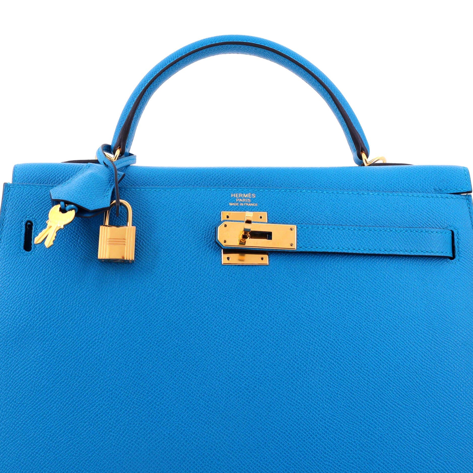 Kelly Handbag Blue Epsom with Gold Hardware 32, Alternate, color, Blue