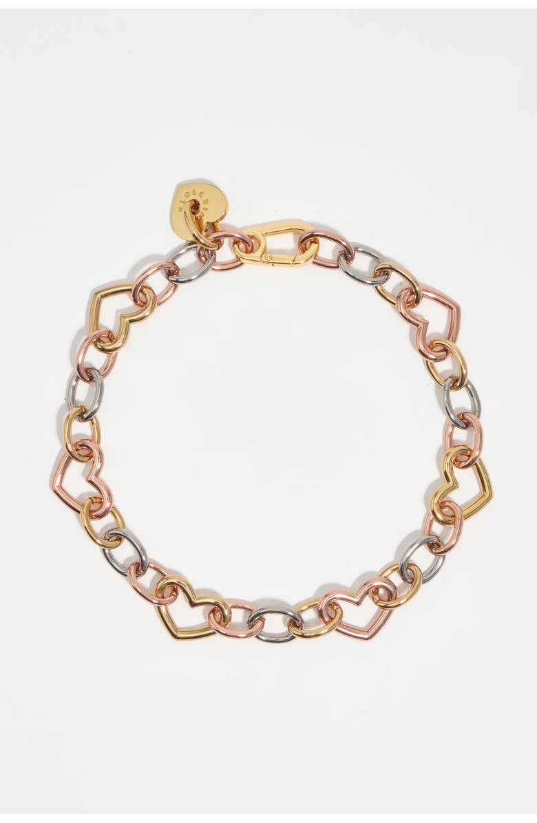 Bimba y Lola Heart Logo Metal Chain Necklace, Main, color, Multigold