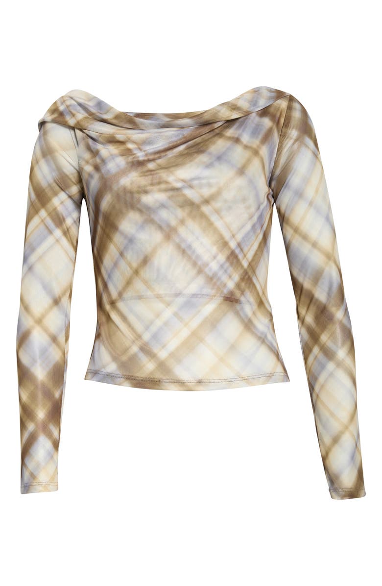 Reformation Elio Cowl Neck Top, Main, color, Whisper Plaid