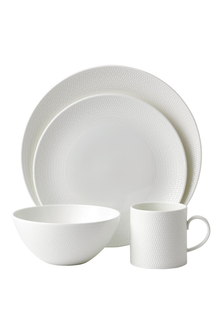 Gio Bone China 16-Piece Place Setting, Main, color, WHITE