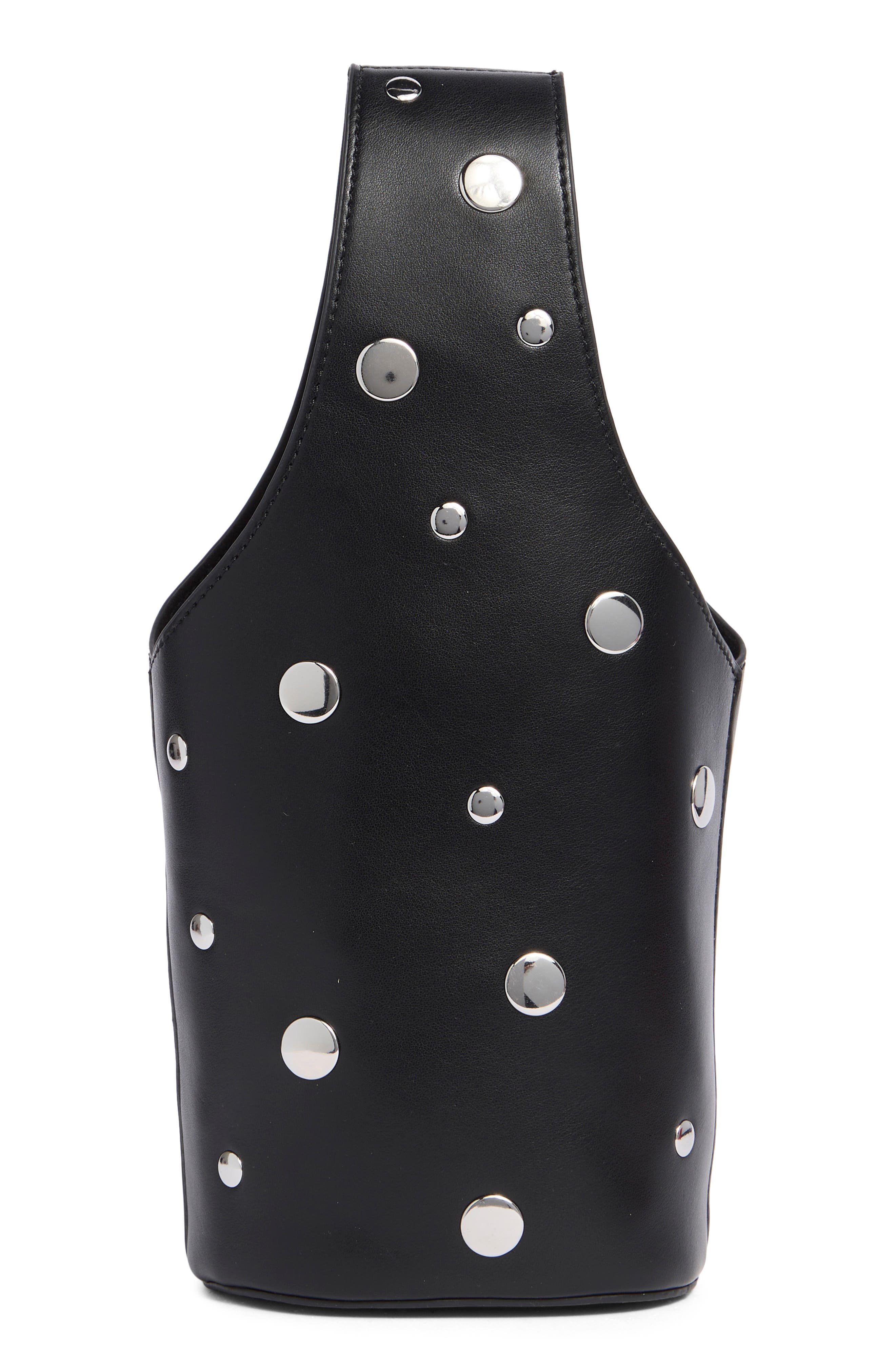 Mini Studded Faux Leather Bucket Bag
