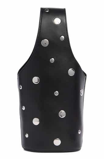 Mini Studded Faux Leather Bucket Bag