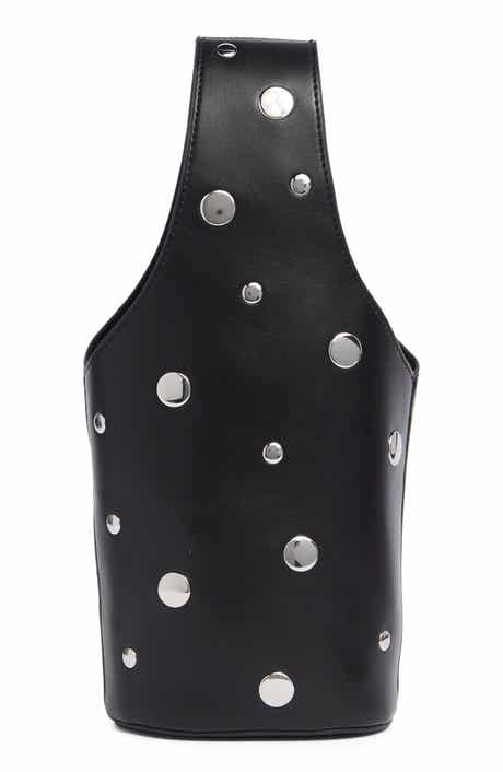 Mini Studded Faux Leather Bucket Bag
