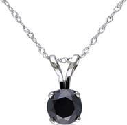 Julianna B. 1 CTW Black Diamond Solitaire Necklace 14k