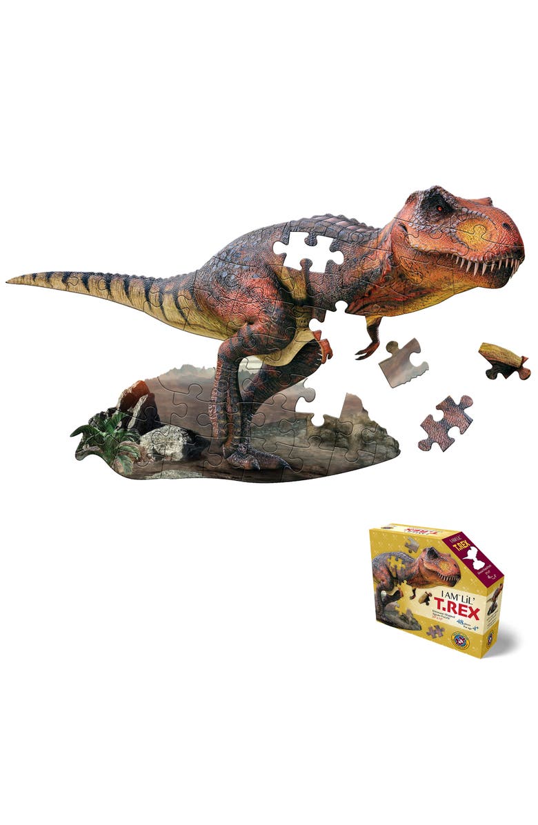 Madd Capp I Am Lil T. Rex 48 Piece Dinosaur Shaped Puzzle, Main, color, 