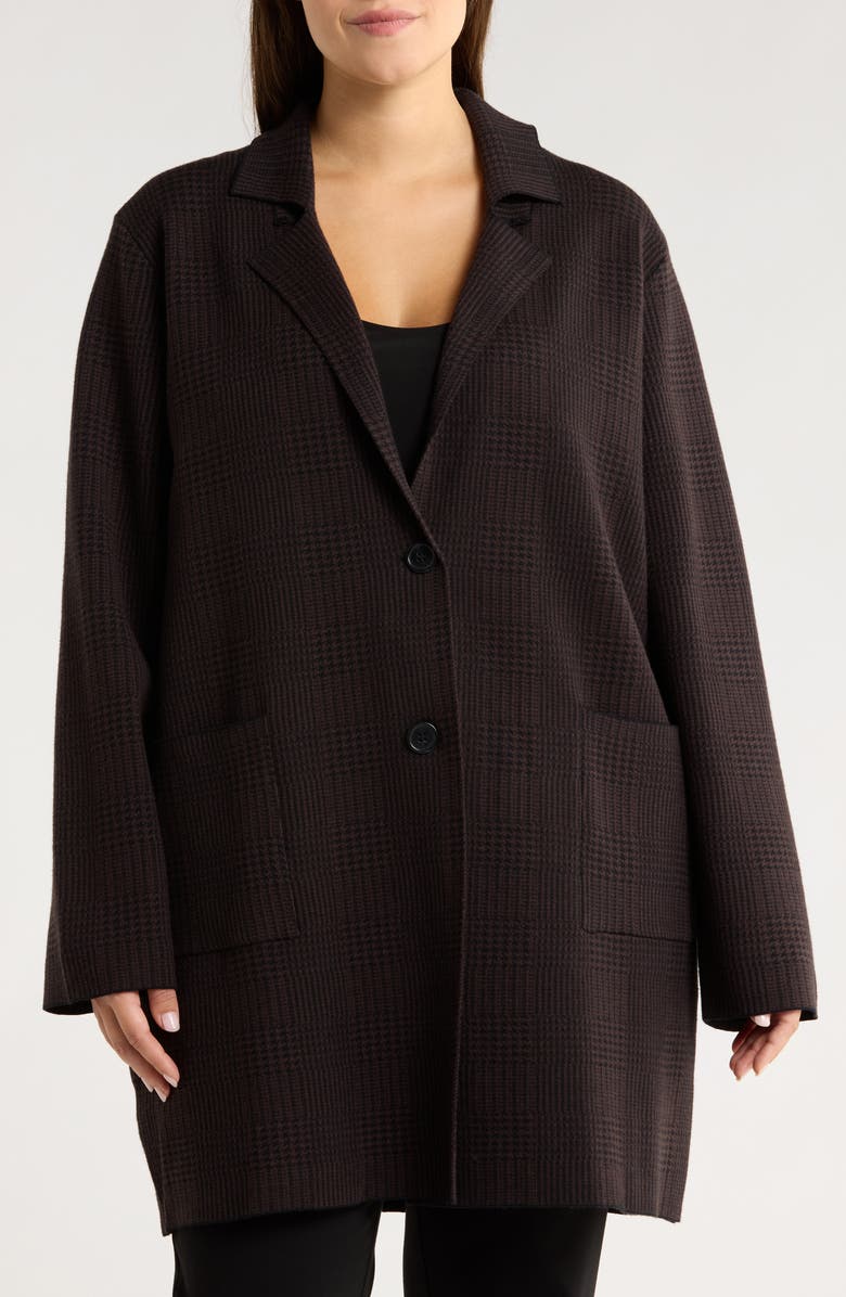 Lysse Lina Glen Plaid Jacquard Sweater Coat, Alternate, color, 