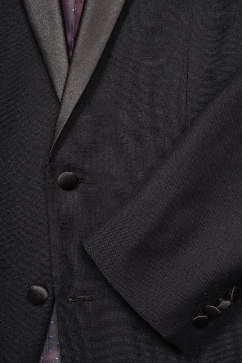 Peak Lapel Slim Fit Tuxedo Jacket, Alternate, color, BLACK