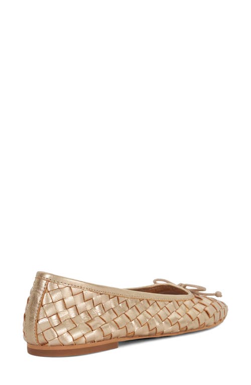 Dune London Heat Leather Ballet Flat In Gold