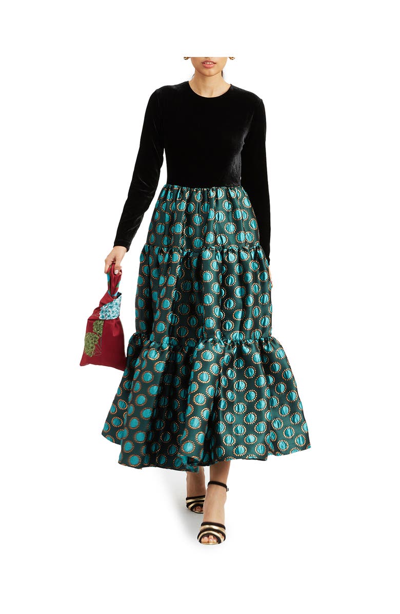 La DoubleJ Big Dress, Main, color, Jacquard Winter Sun Emerald