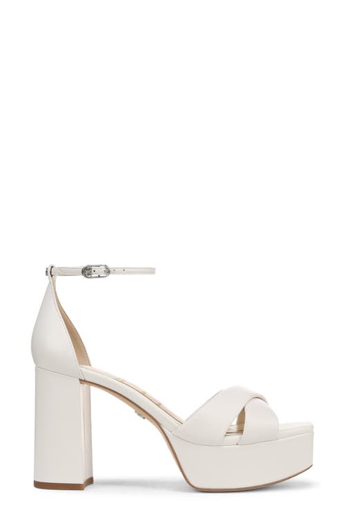 Sam Edelman Jullian Ankle Strap Platform Sandal In Bright White