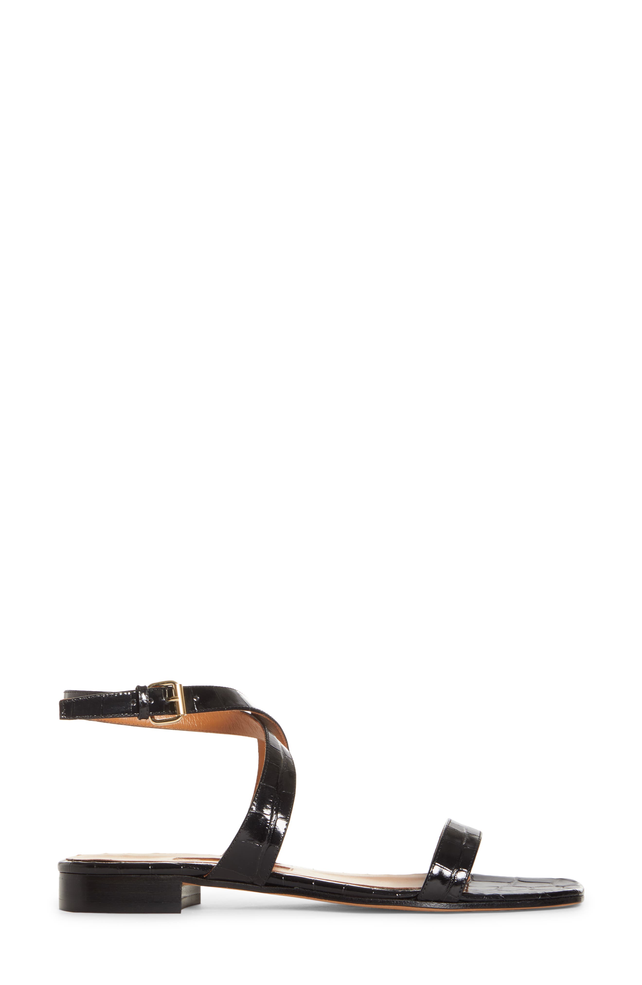 Emme Parsons Siena Croc Embossed Ankle Strap Sandal, Alternate, color, 