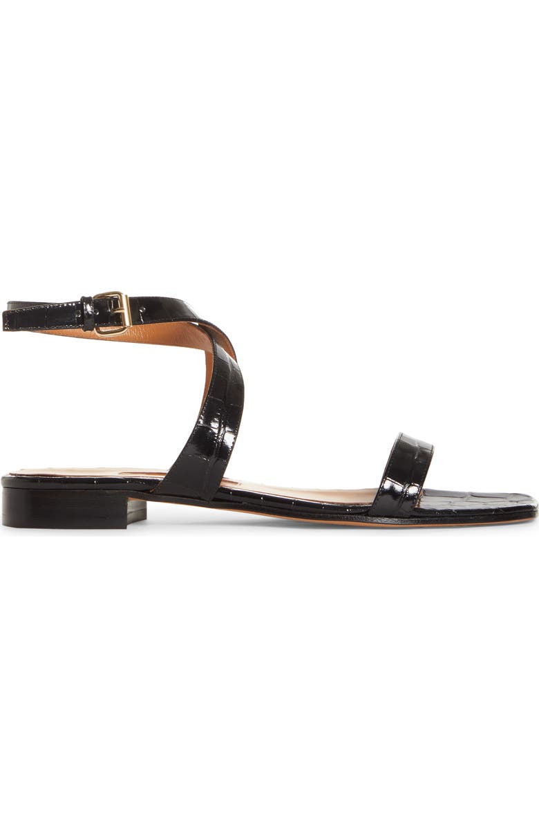 Emme Parsons Siena Croc Embossed Ankle Strap Sandal, Alternate, color,