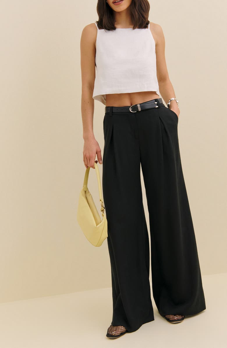 Reformation Kerri Linen Crop Tank, Alternate, color, White