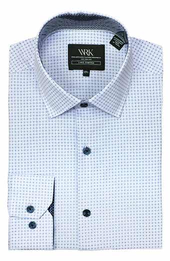 W.R.K Trim Fit Geo Print Performance Dress Shirt