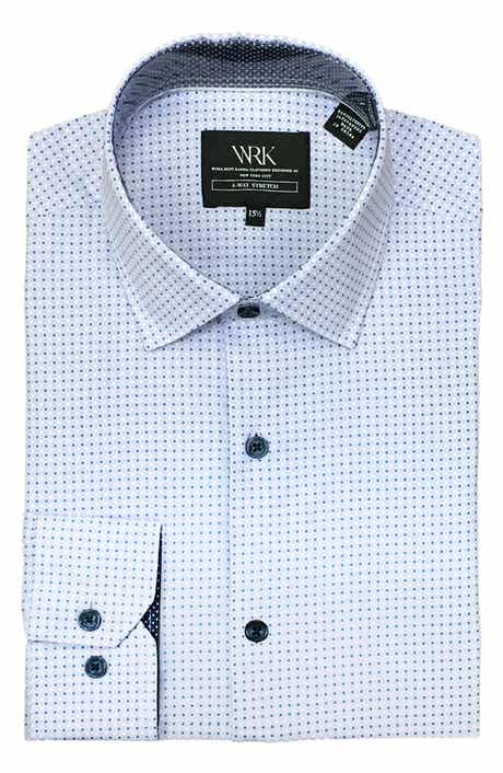 W.R.K Trim Fit Geo Print Performance Dress Shirt