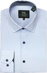 W.R.K Trim Fit Geo Print Performance Dress Shirt