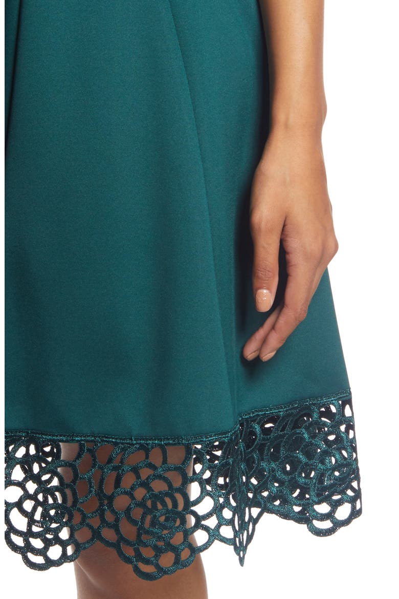 Donna Ricco Sleeveless Fit & Flare Dress, Alternate, color, HUNTER