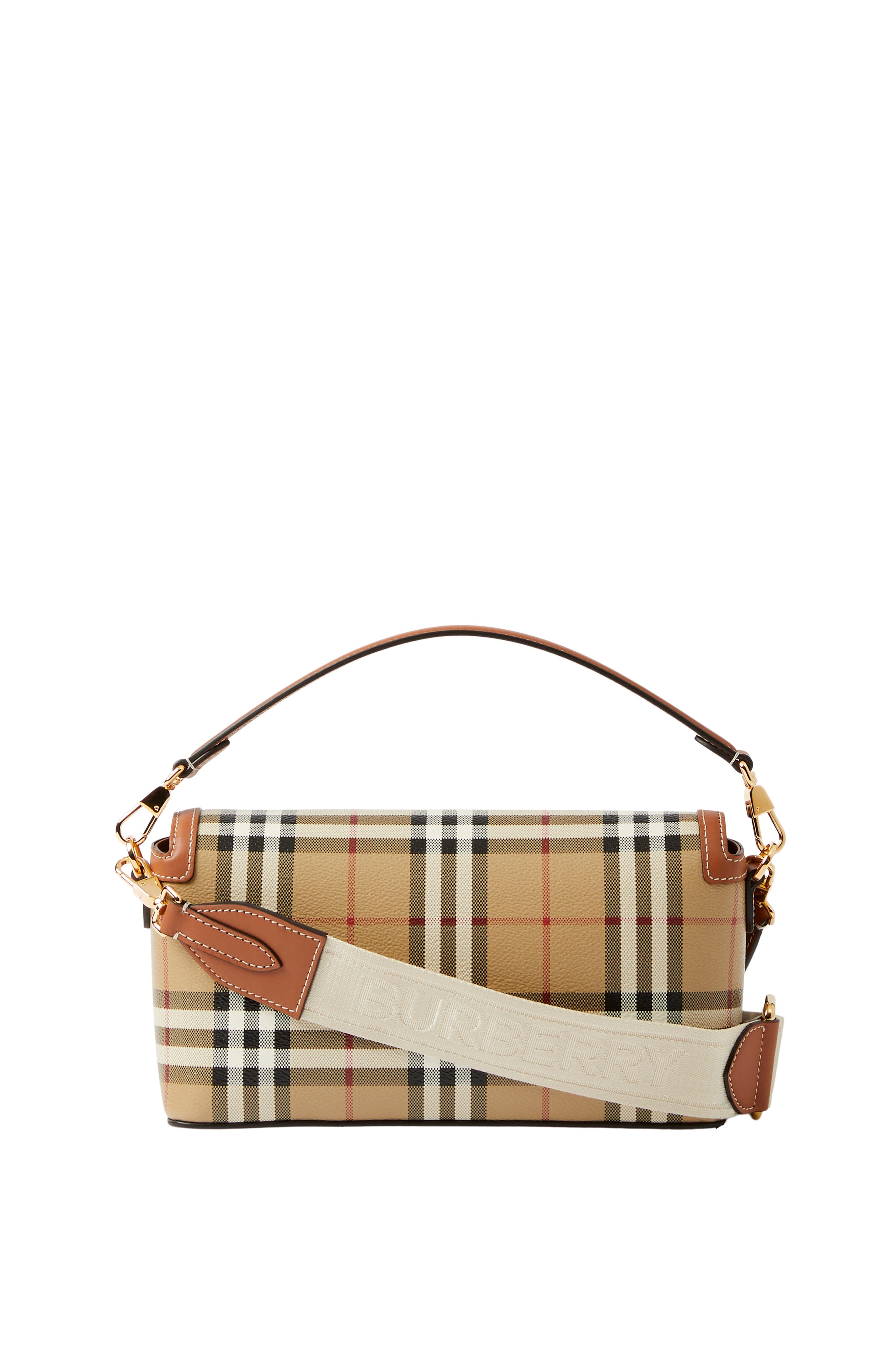 Burberry Top Handle Note Bag, Alternate, color, Briar Brown