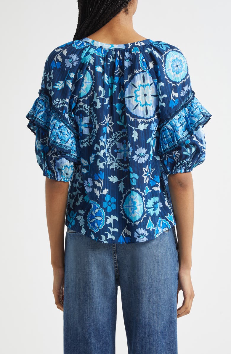 Ramy Brook Rebeca Mixed Print Cotton Blend Top, Alternate, color,