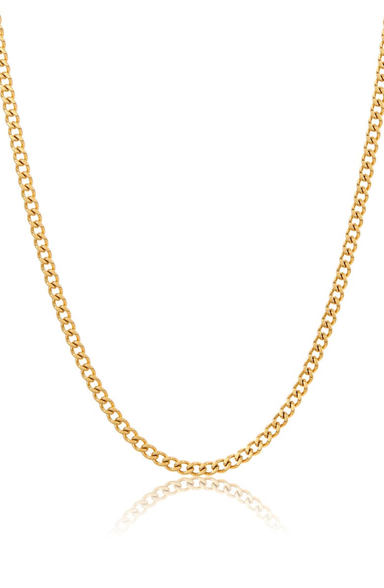 Adornia Men's Water Resistant Cuban Chain Link Necklace, Main, color, Yellow