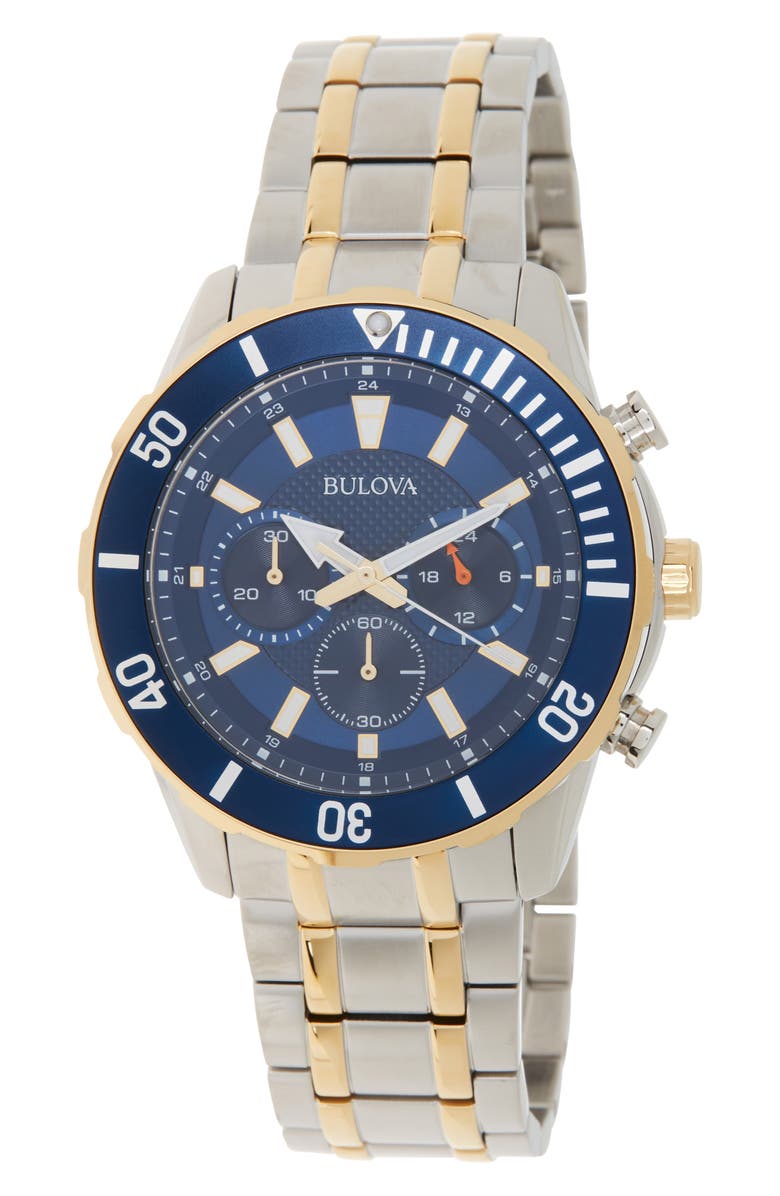 BULOVA Men's Chronograph Watch, 44mm, Main, color, Two-Tone
