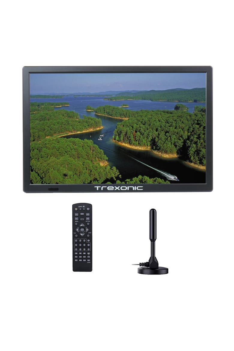 Portable Rechargeable 15.4 Inch LED TV, Main, color, Black