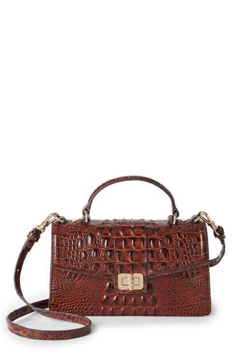 Genie Embossed Leather Top Handle Bag