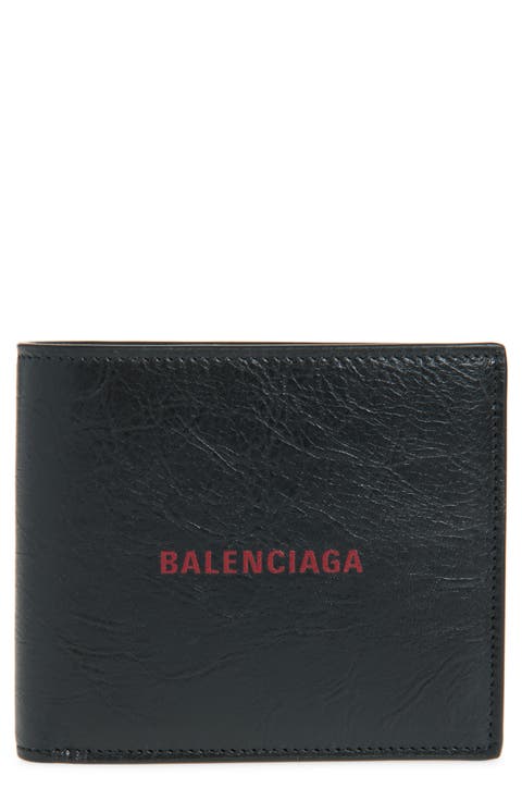 Balenciaga Leather Wallet Black&Gold