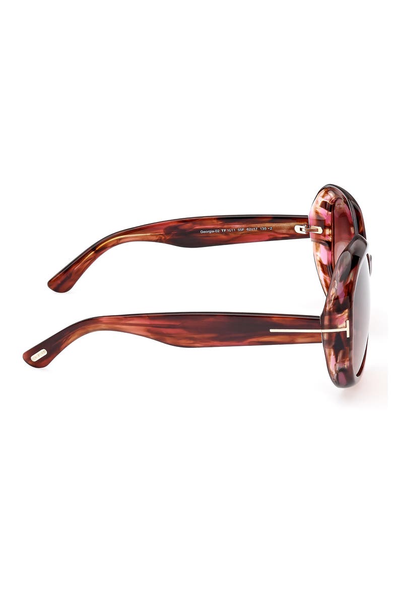 Georgia-02 62mm Gradient Oversize Round Sunglasses, Alternate, color, COLOURED HAVANA / BROWN