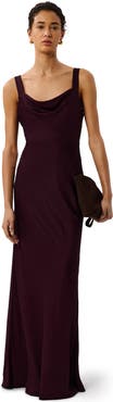 Whistles Thea Cowl Satin Maxi Dress