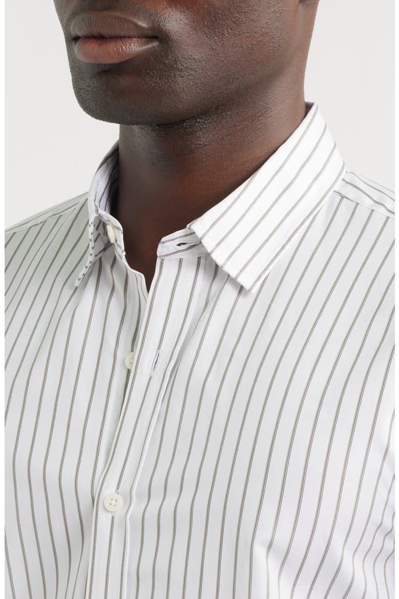 Stripe Regular Fit Cotton Button-Up Shirt, Alternate, color, WHITE BASE SENECA ROCK STRIPE