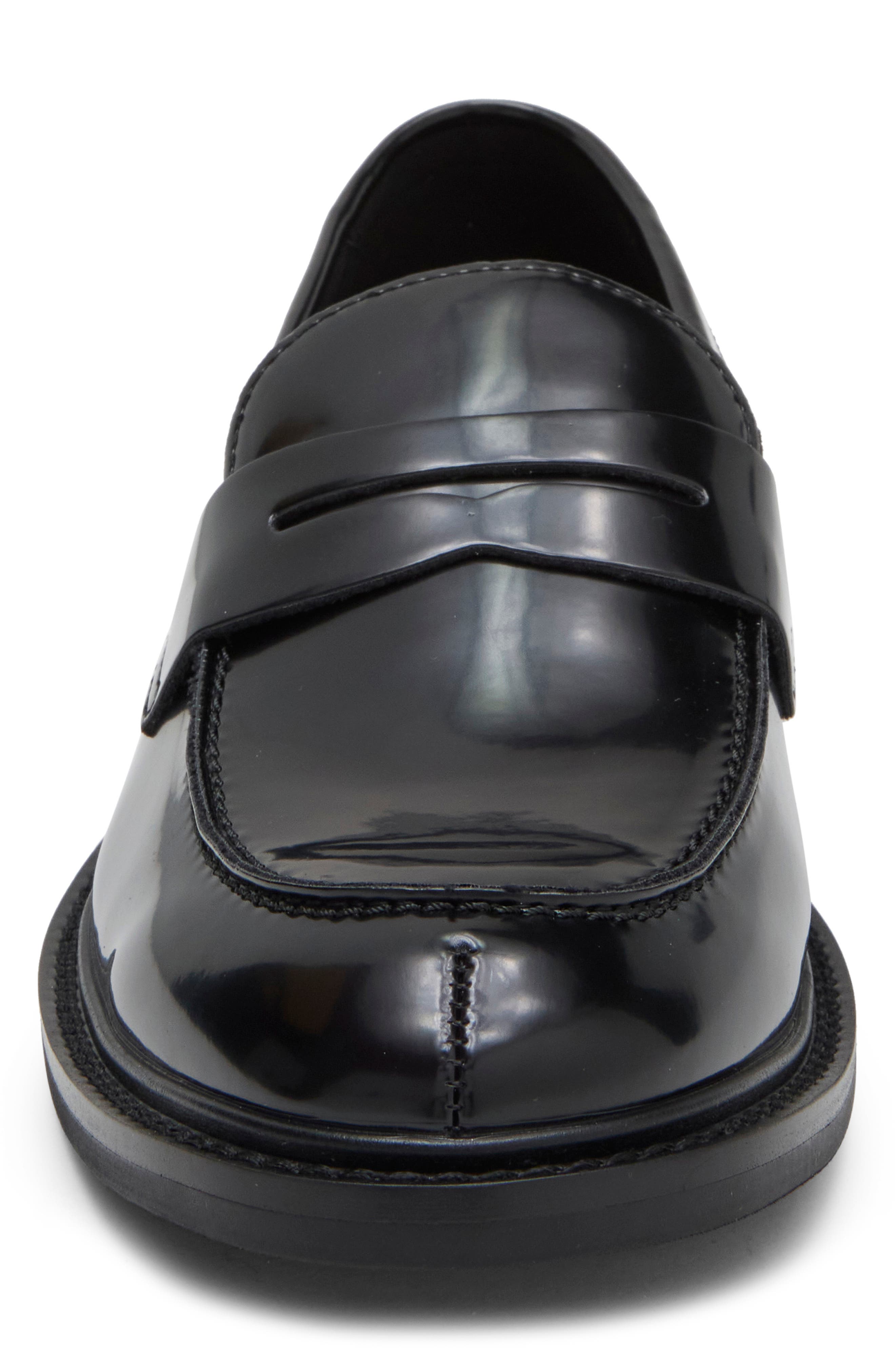 Autumn Faux Leather Penny Loafer, Alternate, color, BLACK