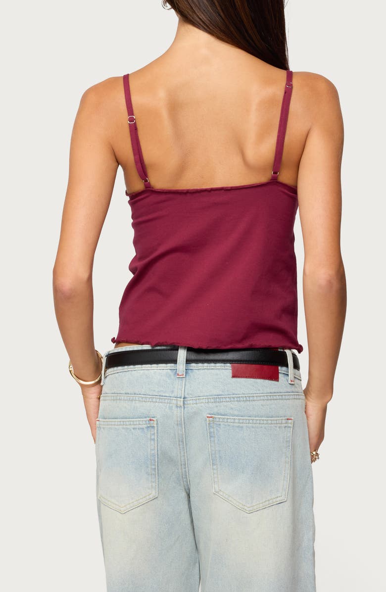 EDIKTED Glendon Crop Camisole, Alternate, color, Burgundy