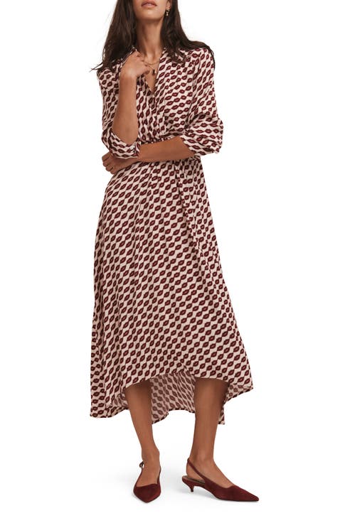 Lip Print Shirt Dress