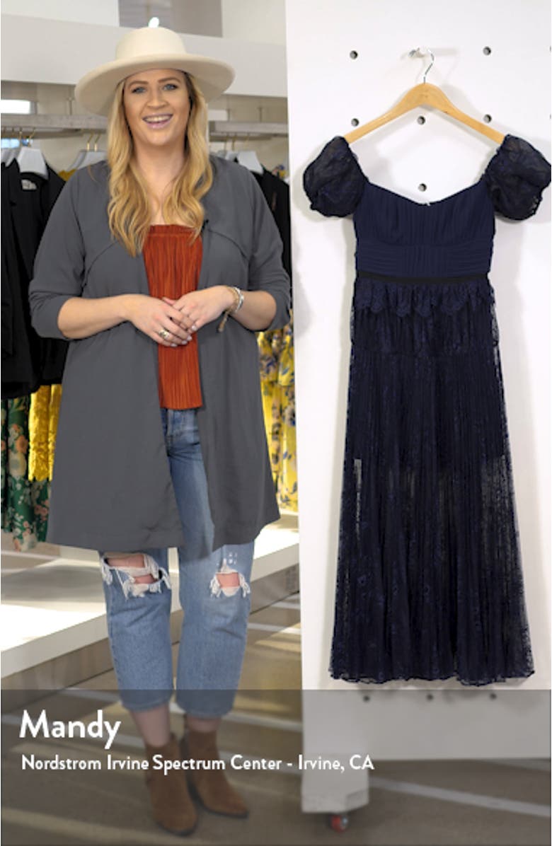 Off the Shoulder Floral Lace Midi Dress, sales video thumbnail