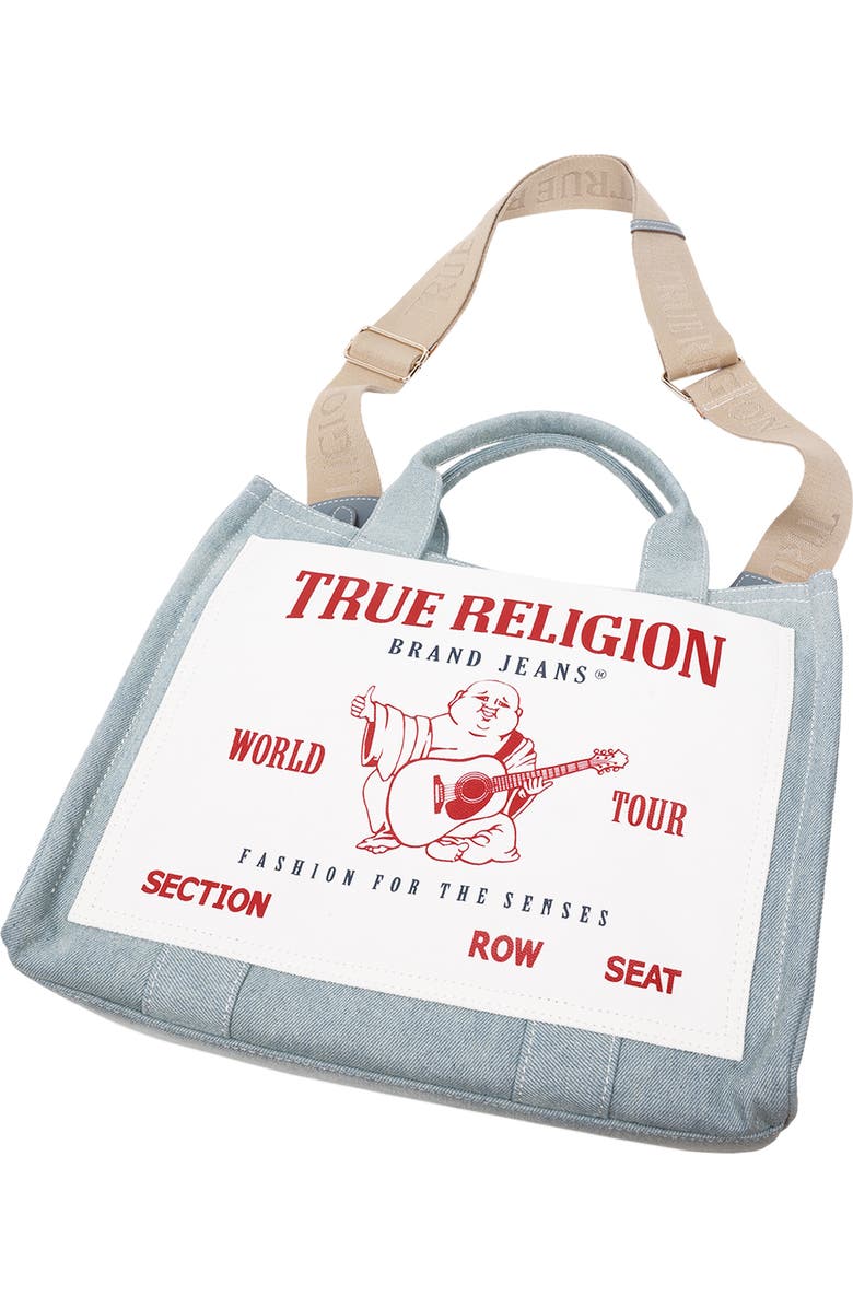 True Religion Ace Mega Buddha Tote, Alternate, color, Denim