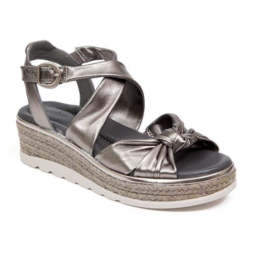 Jambu Women's Diana Slip On Wedge Sandals In Gunmetal