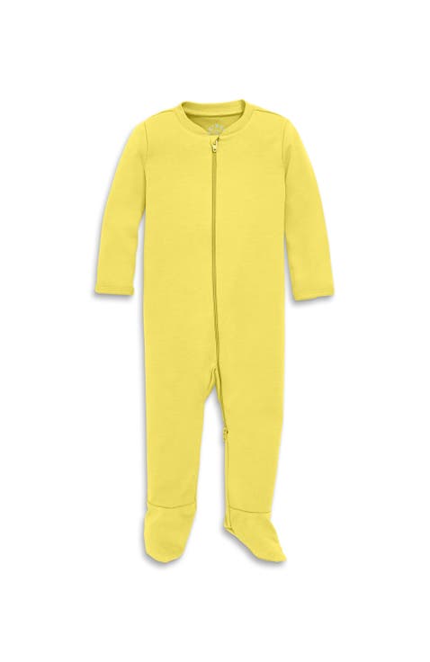 Baby Organic Zip Footie In Solid
