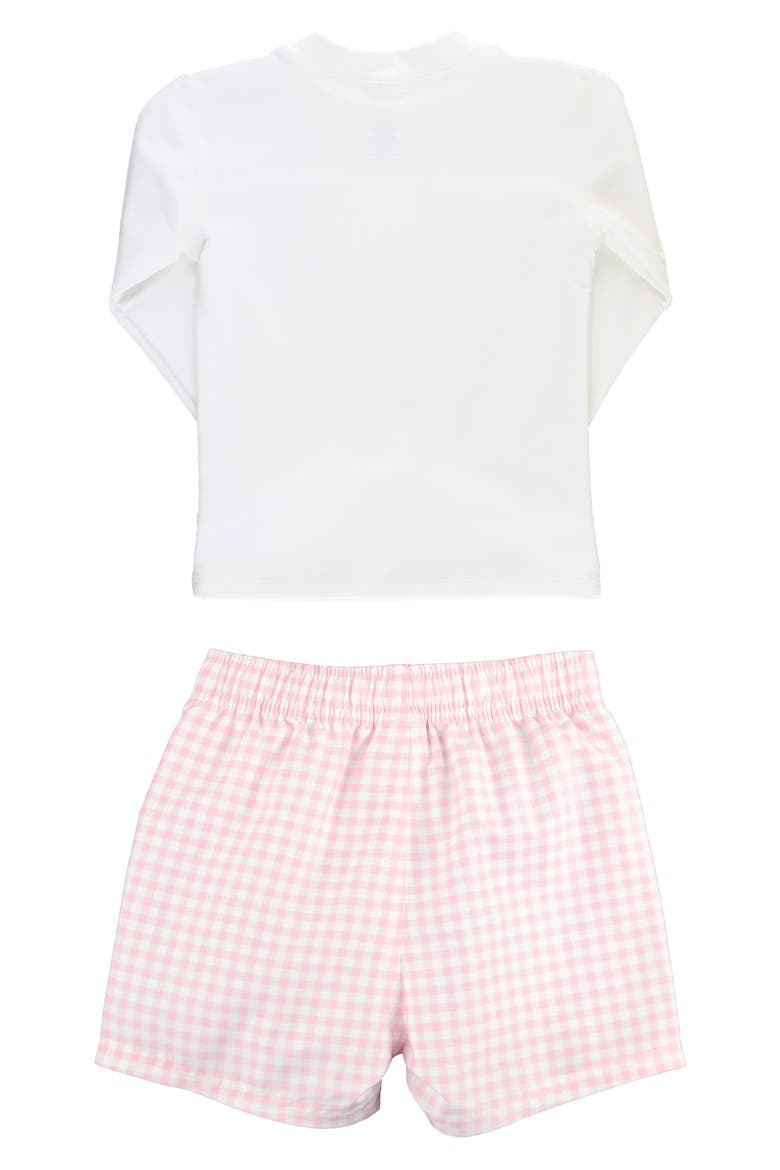 Long Sleeve Two-Piece Rashguard Swimsuit, Alternate, color, PINK GINGHAM