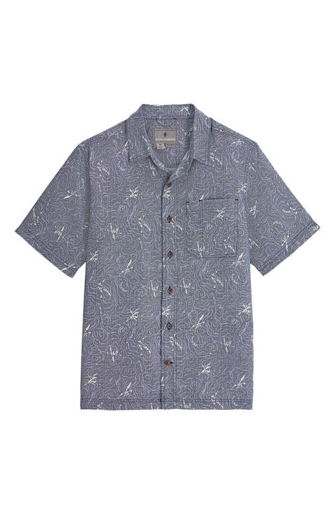 Camino Pucker Short Sleeve Recycled Polyester Button-Up Shirt