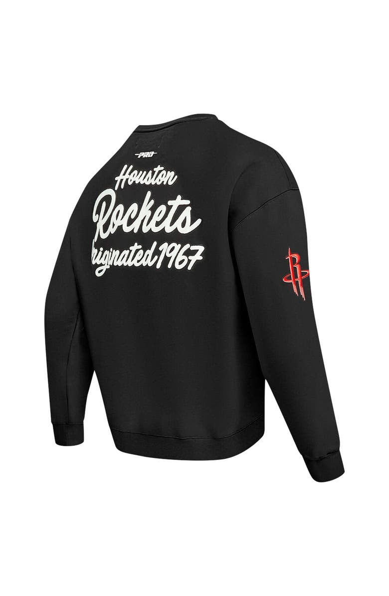 PRO STANDARD Men's Pro Standard Black Houston Rockets Paint the City Drop Shoulder Sweatshirt, Alternate, color, Black