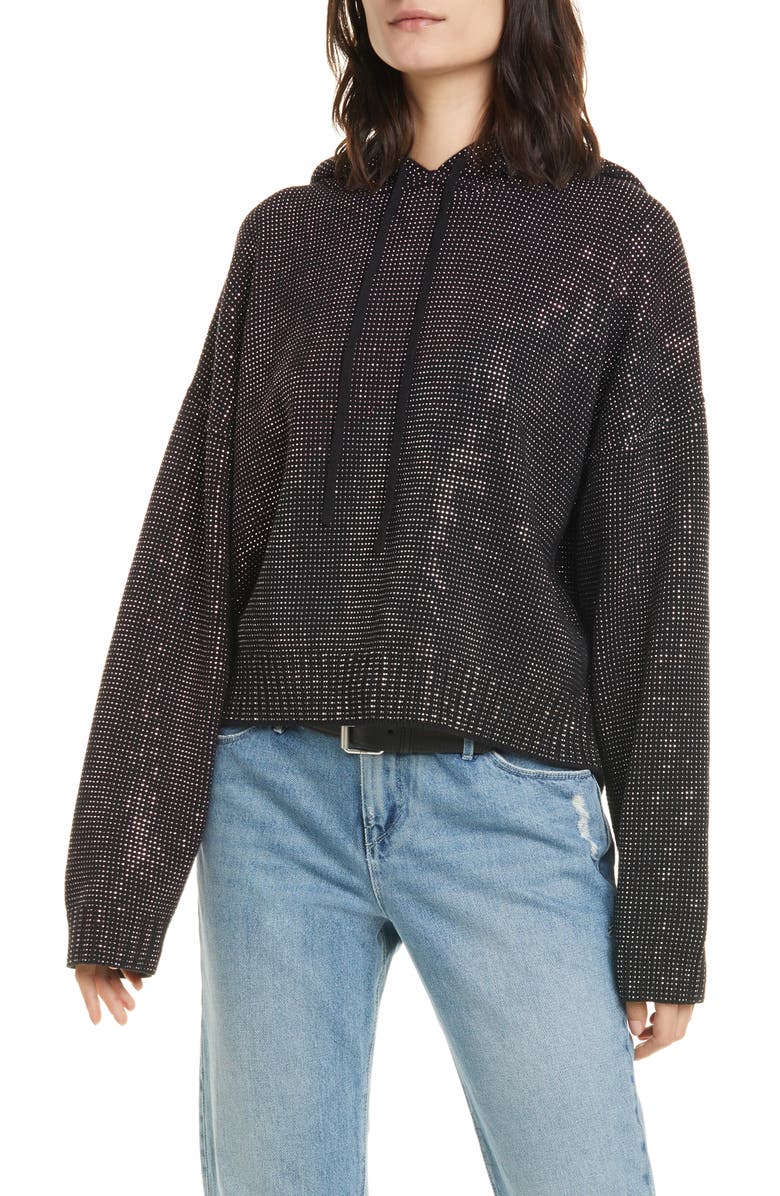 RtA Marvin Rhinestone Hoodie, Main, color, 