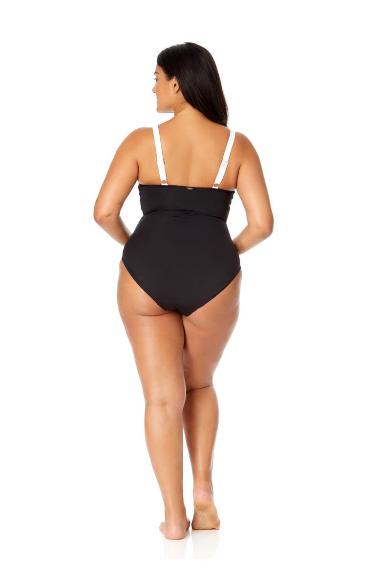 Anne Cole Plus Women's Plus Mesh Around Mesh Insert One Piece Swimsuit, Alternate, color, Black