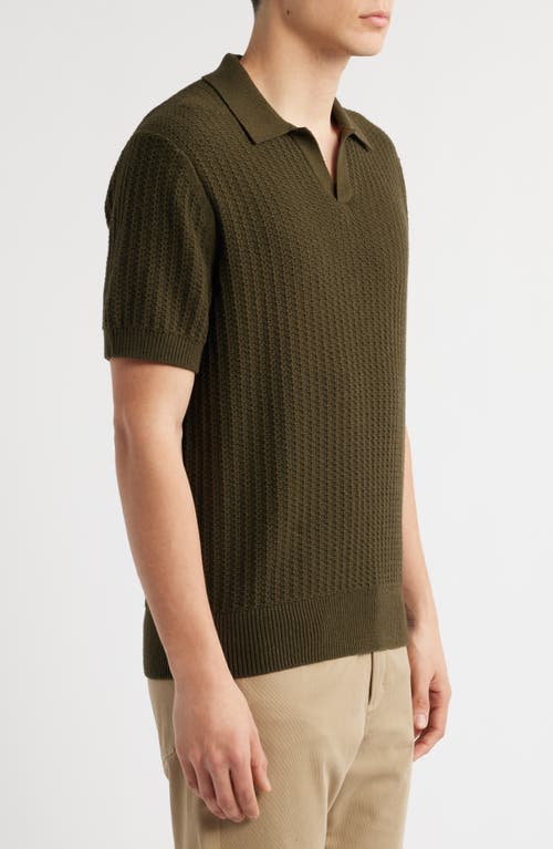 Vince Johnny Collar Sweater In Green