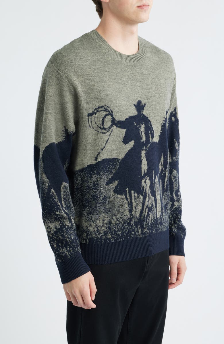 ONE OF THESE DAYS Spirit of the Plains Crewneck Sweater, Alternate, color, Charcoal