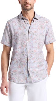 Robert Graham Windsong Floral Paisley Short Sleeve Button-Up Shirt