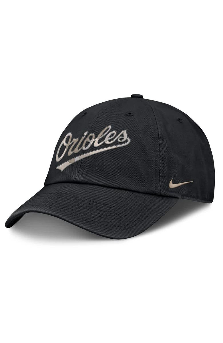Nike Men's Nike Black Baltimore Orioles Camo Pack Club Adjustable Hat, Main, color, Black