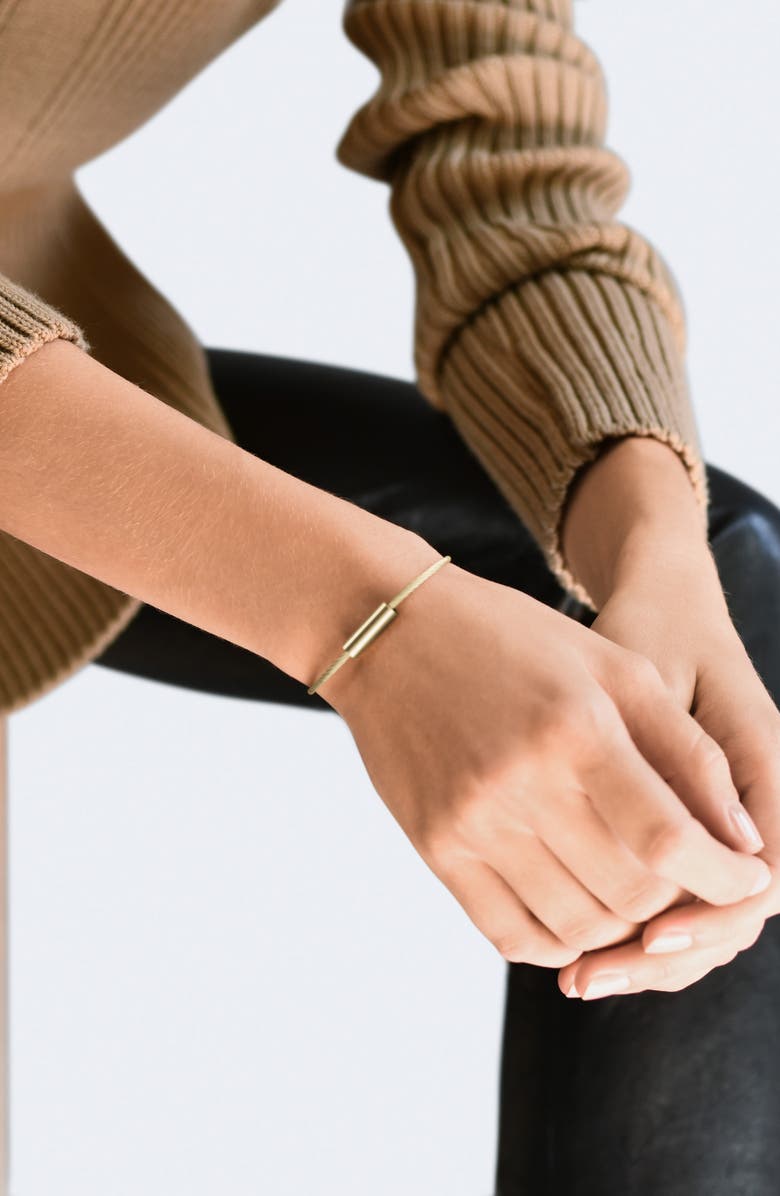 le gramme Men's 11G Brushed 18K Gold Cable Bracelet, Alternate, color, 